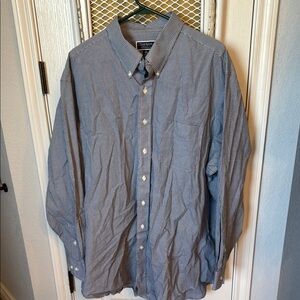 Club Room Blue Checkered Dress Shirt 3XL